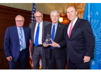 Left to Right: Ken Kolbe, General Manager of WGVU; Pat Moody; Congressman Upton; and Patrick Butler, President and CEO of APTS