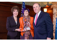 Left to Right: Meg Sakellarides, Chief Financial Officer of Connecticut Public; Congresswoman Rosa DeLauro; and Patrick Butler, President and CEO of APTS